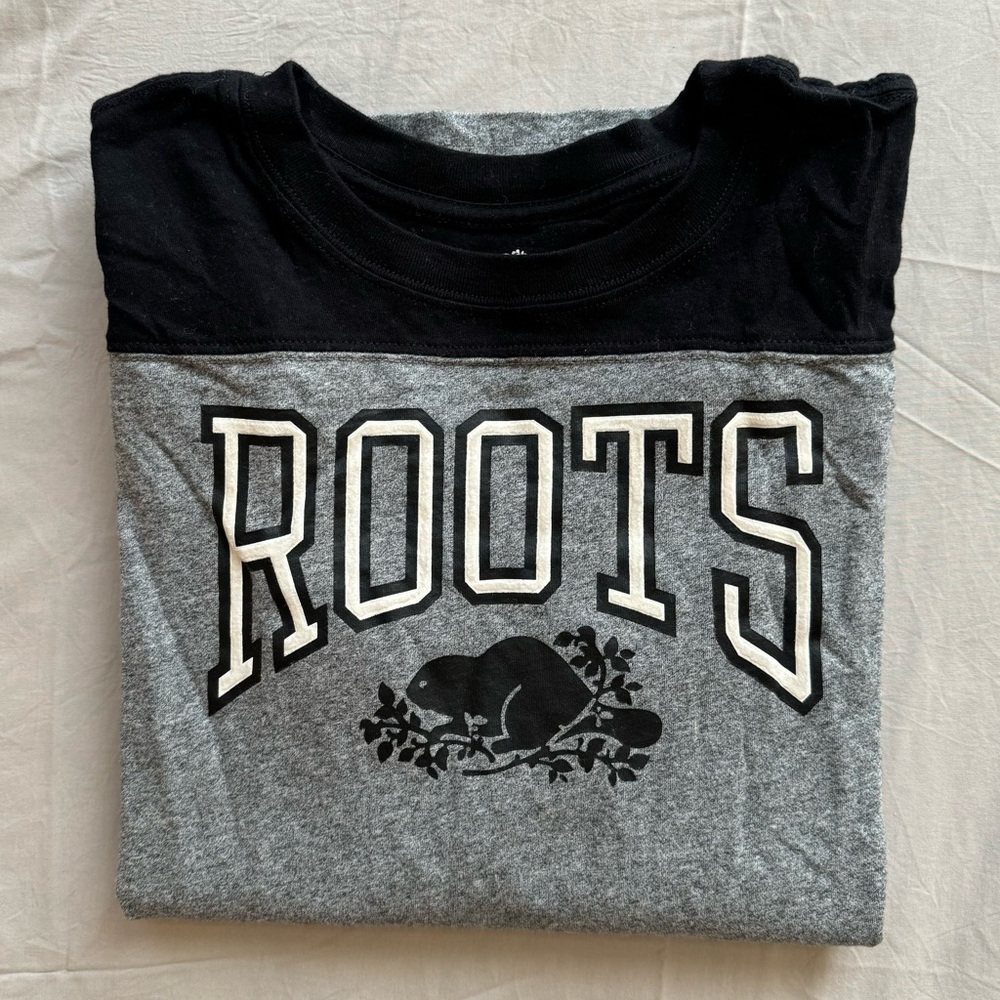 Roots Kids Charcoal and Black Pullover